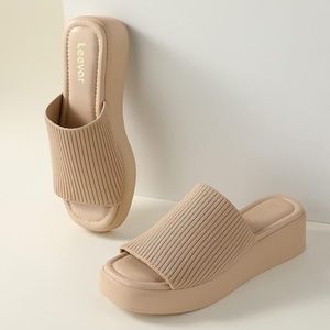 Platform Sandals for Women - Soft Memory Foam Padded Platform Wedges Sandals - W